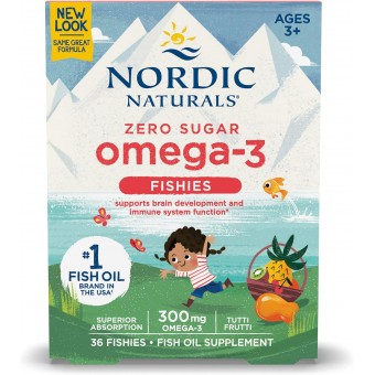 Nordic Naturals - Zero Sugar Omega-3 Fishies (Tutti Frutti) - 36魚仔