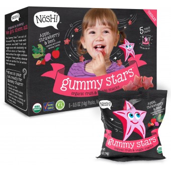 Organic Gummy Stars -  Apple, Strawberry & Beet (5 packs)
