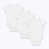 竹纖維嬰兒短袖衣 (3件裝) - 白色