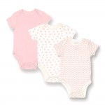竹纖維嬰兒短袖衣 (3件裝) - 粉紅色 - NotTooBig - BabyOnline HK