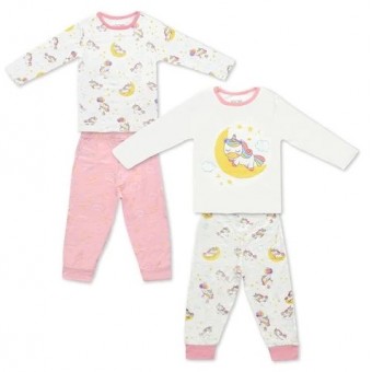 Bamboo Baby Pyjamas (2 sets) - Unicorn