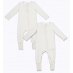 Bamboo Baby Sleepsuits (2pcs) - White - NotTooBig - BabyOnline HK