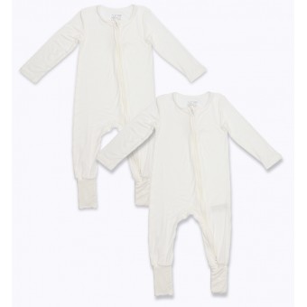 竹纖維嬰兒睡衣 (2件裝) - 白色
