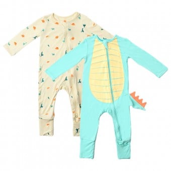 竹纖維嬰兒睡衣 (2件裝) - 恐龍