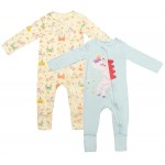 Bamboo Baby Sleepsuits (2pcs) - Unicorn - NotTooBig - BabyOnline HK