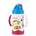 No-Spill Stainless Steel Insulate Flip-It Bottle 280ml - Monkey - Nuby - BabyOnline HK