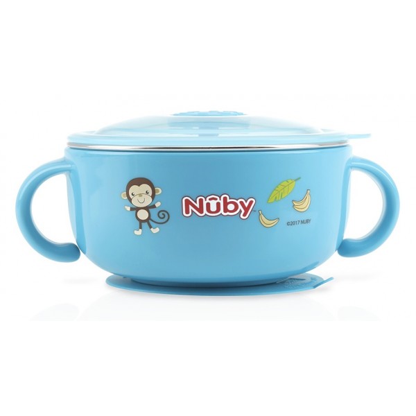 不銹鋼保溫注水碗 - 藍色 - Nuby - BabyOnline HK