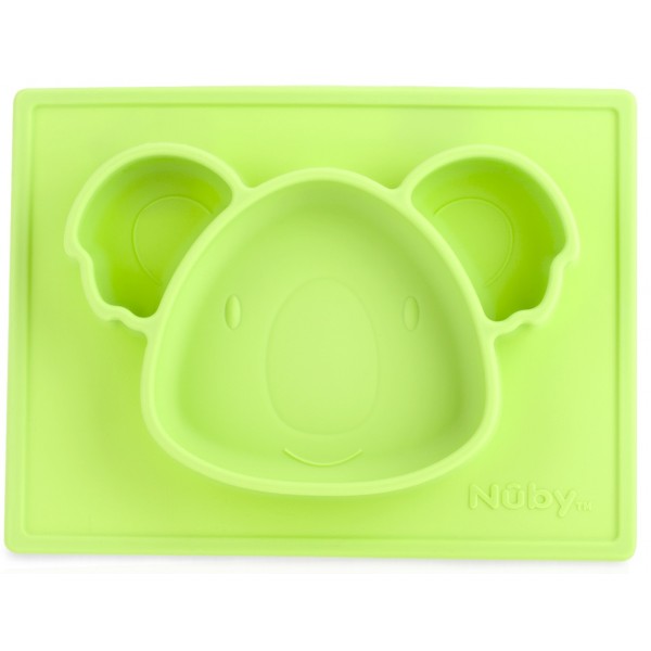 SureGrip Mircale Mat Suction Plate - Green Koala - Nuby - BabyOnline HK