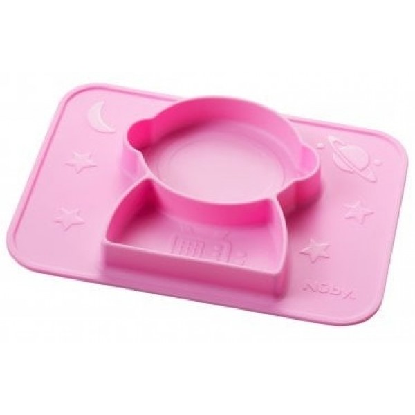 SurGrip 太空人分格吸盤餐墊 - 粉紅色 - Nuby - BabyOnline HK