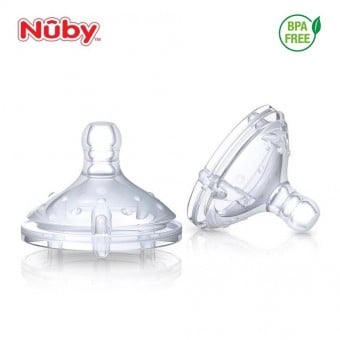 Nuby - Natural Touch Silicone Replacement Nipples - Pack of 2 (0m+)