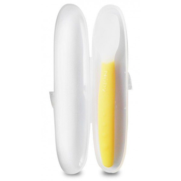 Soft Flex Silicone Spoon with Case - Yellow - Nuby - BabyOnline HK