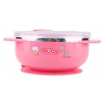 Stainless Steel Suction Bowl with Lid - Pink - Nuby - BabyOnline HK