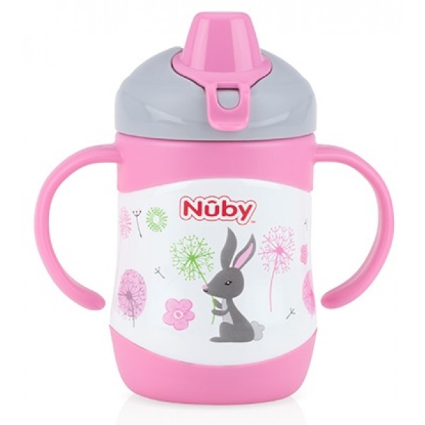 Insulated Stainless Steel Soft Sipper Bottle 220ml - Hare - Nuby - BabyOnline HK