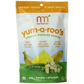 Yum-A-Roo's - Organic Toddler Snacks (Pea + Banana + Pineapple) 28g 