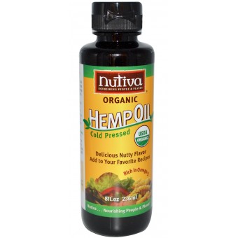 Organic Hemp Oil, Cold Pressed - 8 oz / 236 ml