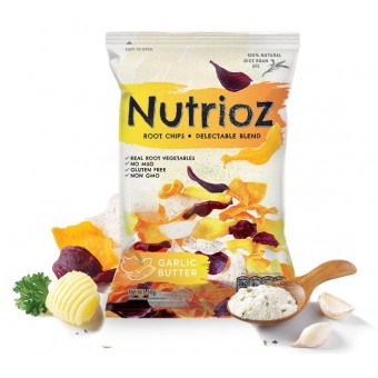 Nutrioz - Mixed Root Chips (Garlic Butter) 50g