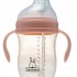 PPSU 寬口徑自動吸管奶瓶 280ml - 粉紅色