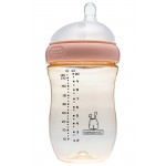 PPSU Wide-Neck Baby Bottle with Flexi-Straw (Pink) 280ml - Obnabebo - BabyOnline HK