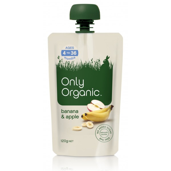 Organic Banana & Apple 120g - Only Organic - BabyOnline HK