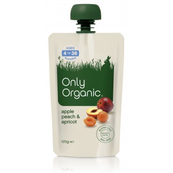Organic Apple, Peach & Apricot 120g