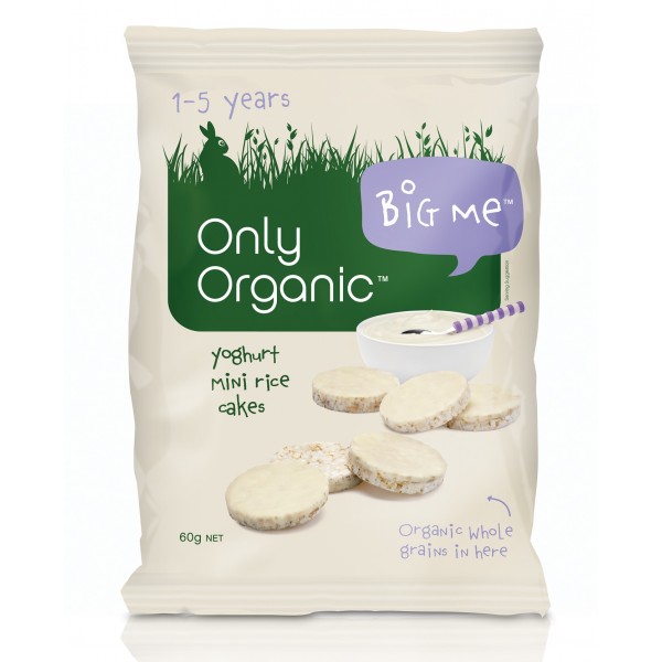 Organic Yoghurt Kindy Rice Cakes 60g - Only Organic - BabyOnline HK