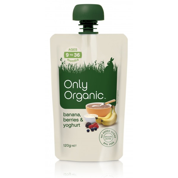 Organic Banana, Berries & Yoghurt 120g - Only Organic - BabyOnline HK