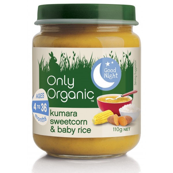 Organic Kumara Sweetcorn & Baby Rice 110g - Only Organic - BabyOnline HK