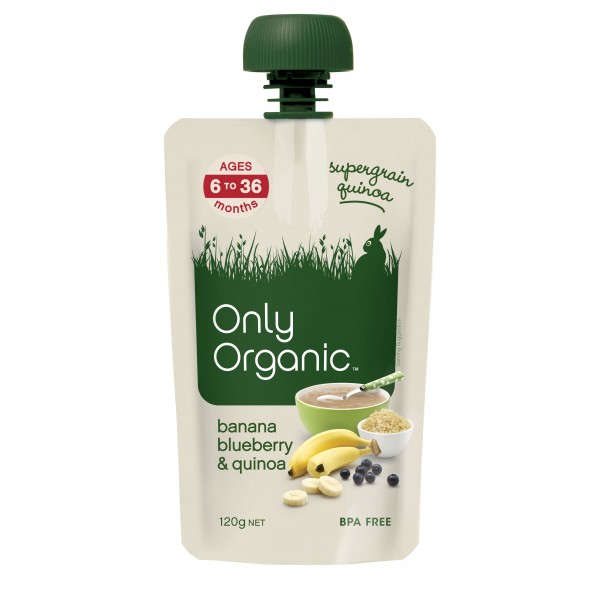 Organic Banana, Blueberry & Quinoa 120g - Only Organic - BabyOnline HK