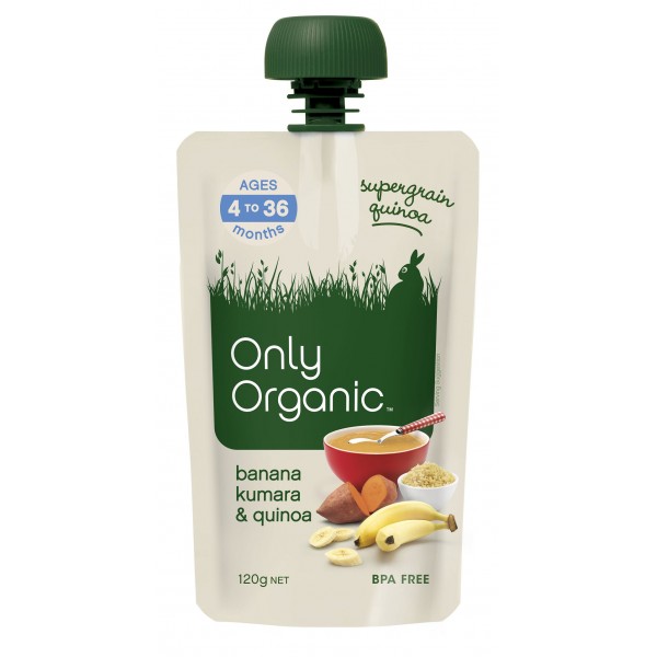 Organic Banana, Kumara & Quinoa 120g - Only Organic - BabyOnline HK
