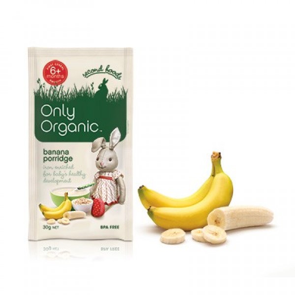 有機香蕉燕麥糊仔 30g - Only Organic - BabyOnline HK