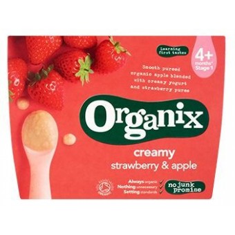 Organic Creamy Strawberry & Apple (4 x 95g) 