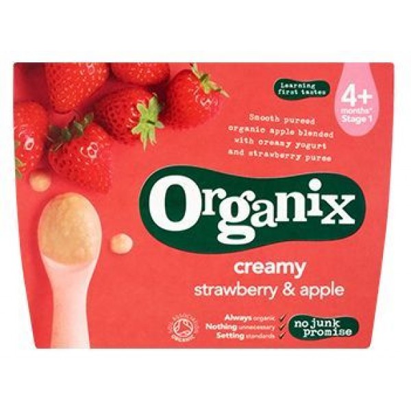 Organic Creamy Strawberry & Apple (4 x 95g) - Organix - BabyOnline HK
