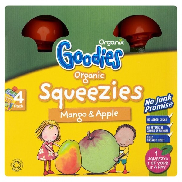 Organic Squeezies - Mango & Apple (4 x 90g) - Organix - BabyOnline HK