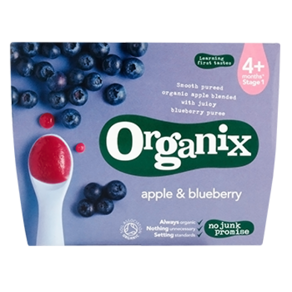 Organic Apple & Blueberry (4 x 100g) - Organix - BabyOnline HK