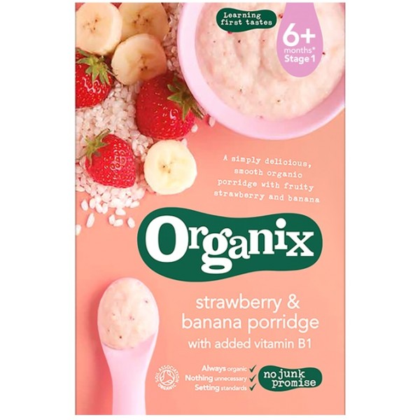 Organic Strawberry & Banana Porridge 120g - Organix - BabyOnline HK