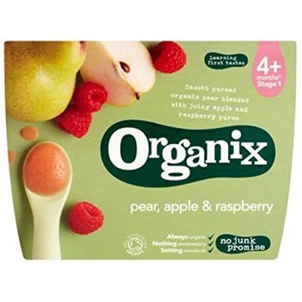 Organic Pear, Apple & Raspberry (4 x 100g) - Organix - BabyOnline HK