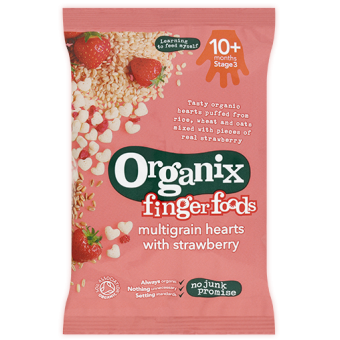 Organic Multigrain Hearts Fruity - Strawberry 8g
