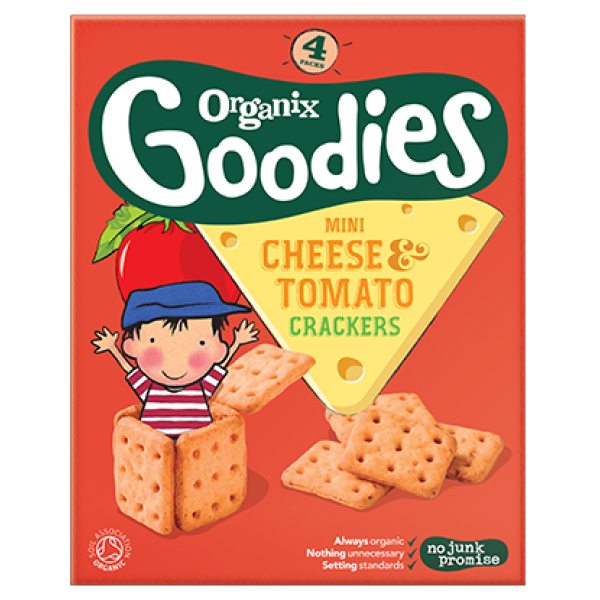 Organic Mini Cheese & Tomato Crackers (4 x 20g) - Organix - BabyOnline HK