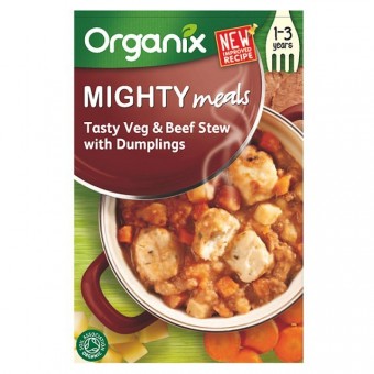 Organic Mighty Meals - Tasty Veg & Beef Stew with Dumplings