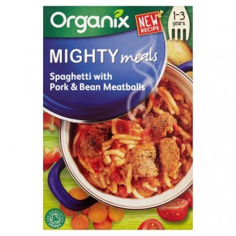 Organic Mighty Meals - Spaghetti with Port & Bean Meatballs