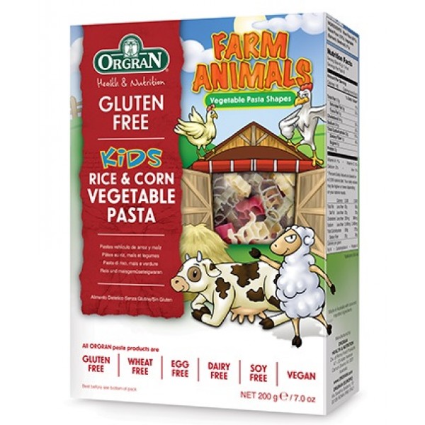 Gluten Free Farm Animals - Rice & Corn Vegetable Pasta 200g - Orgran - BabyOnline HK