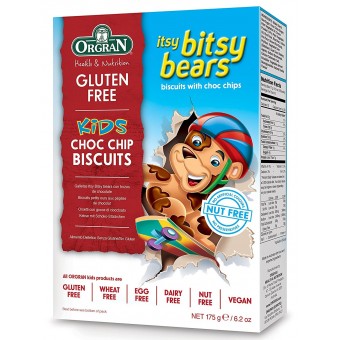 Gluten Free - Itsy Bitsy Bears - Choc Chip Biscuit 175g
