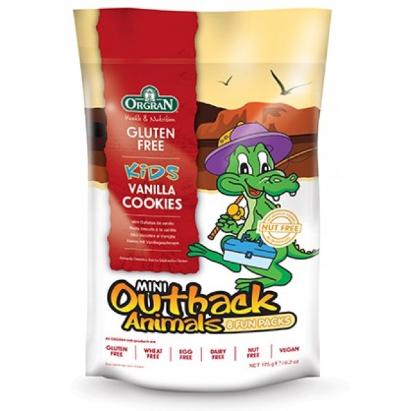 Gluten Free - Outback Animals - Vanilla Cookies (8 packs) - Orgran - BabyOnline HK