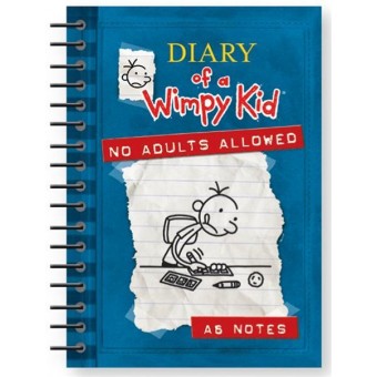 Diary Of A Wimpy Kid Notepad A6 - Blue No Adults Allowed Wiro Lined Notebook