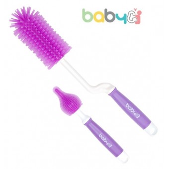 Silicone Baby Bottle Brush Set - Purple