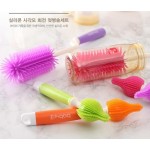 Silicone Baby Bottle Brush Set - Orange - Other Korean Brand