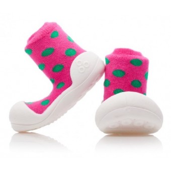 Attipas - Baby Walking Shoes - Polka Dot Pink (Size M)