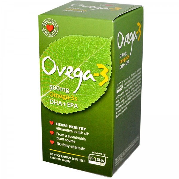 Omega-3s DHA + EPA, 60 Veggie Softgels - Ovega-3 - BabyOnline HK
