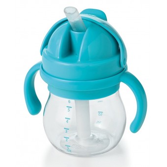 Straw Cup with Removable Handles - Aqua