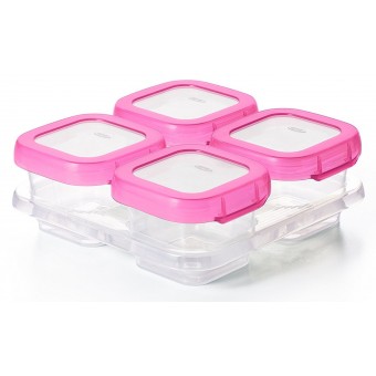 OXO Tot Baby Blocks Freezer Storage Containers 4 oz / 120ml - Pink